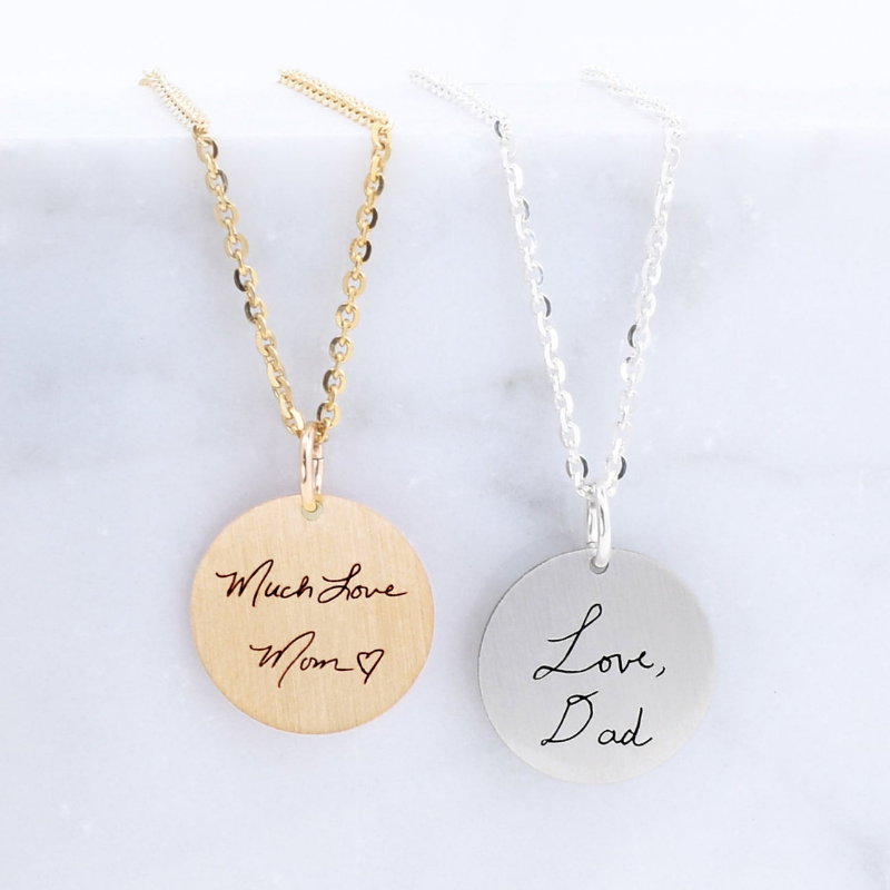Disc Handwriting Necklace - Lollimix 