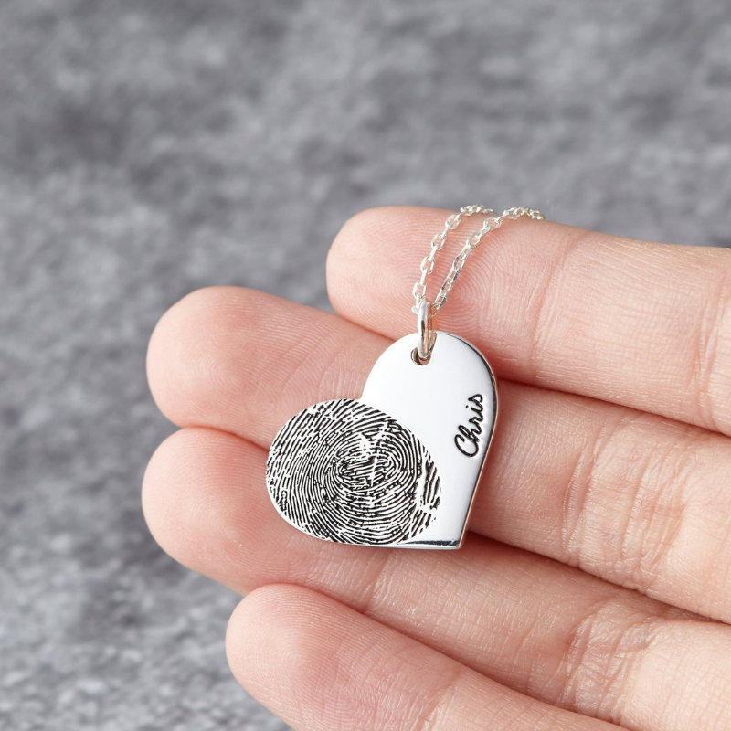 Heart Fingerprint Necklace - Lollimix 