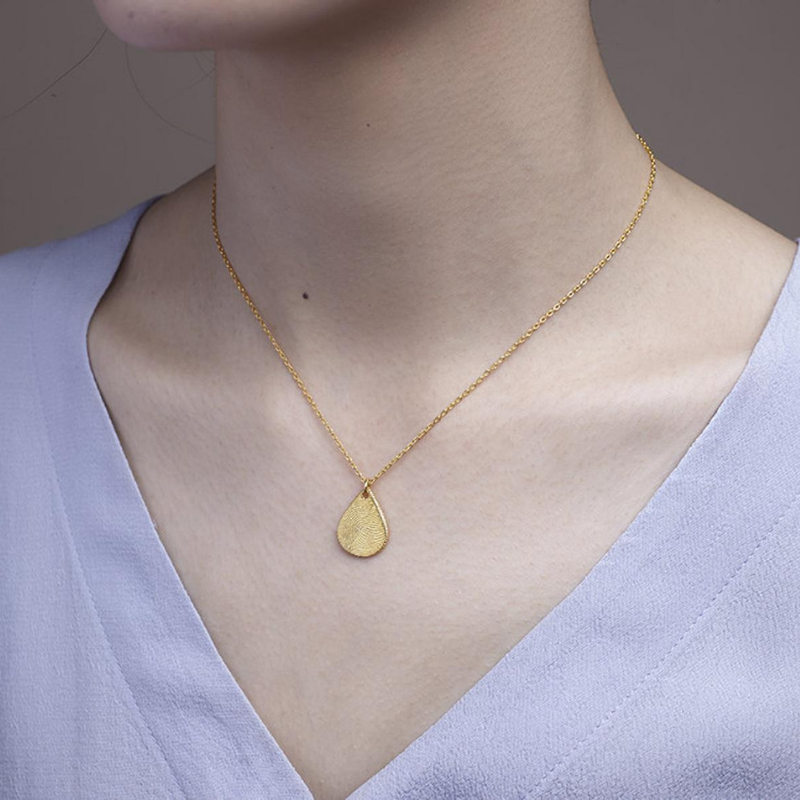 Tear Drop Fingerprint Necklace - Lollimix 