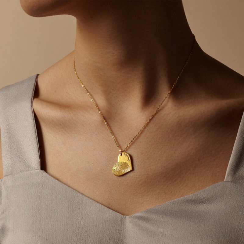 Heart Fingerprint Necklace - Lollimix 
