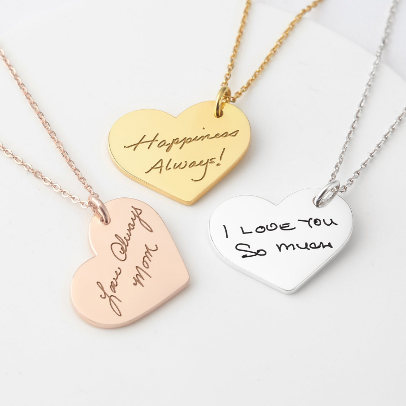 Handwriting Heart Necklace - Lollimix 