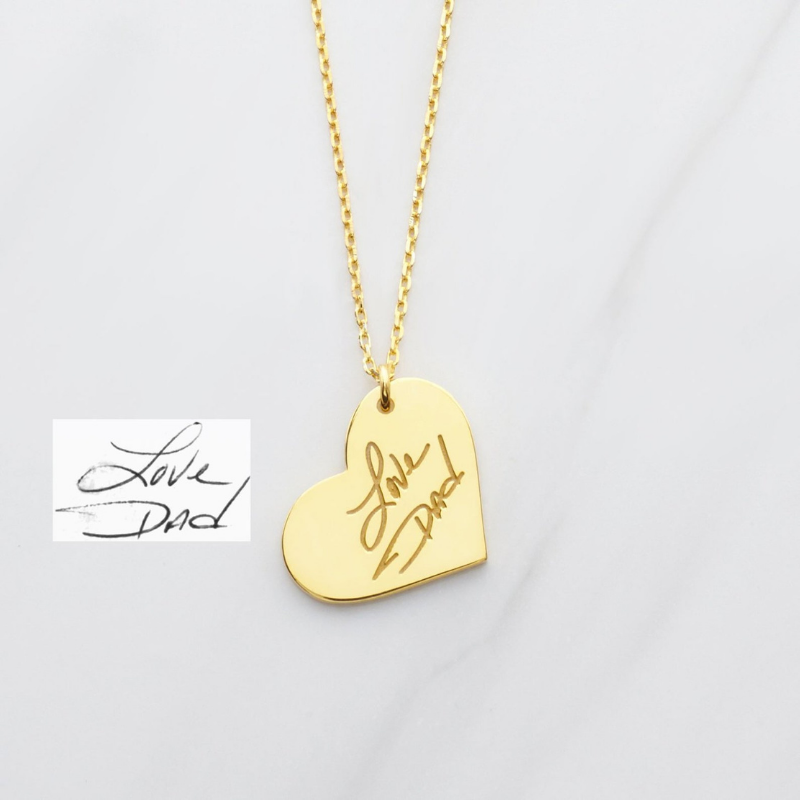 Handwriting Heart Necklace - Lollimix 