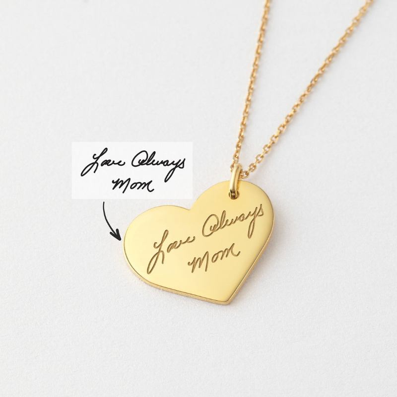 Handwriting Heart Necklace - Lollimix 