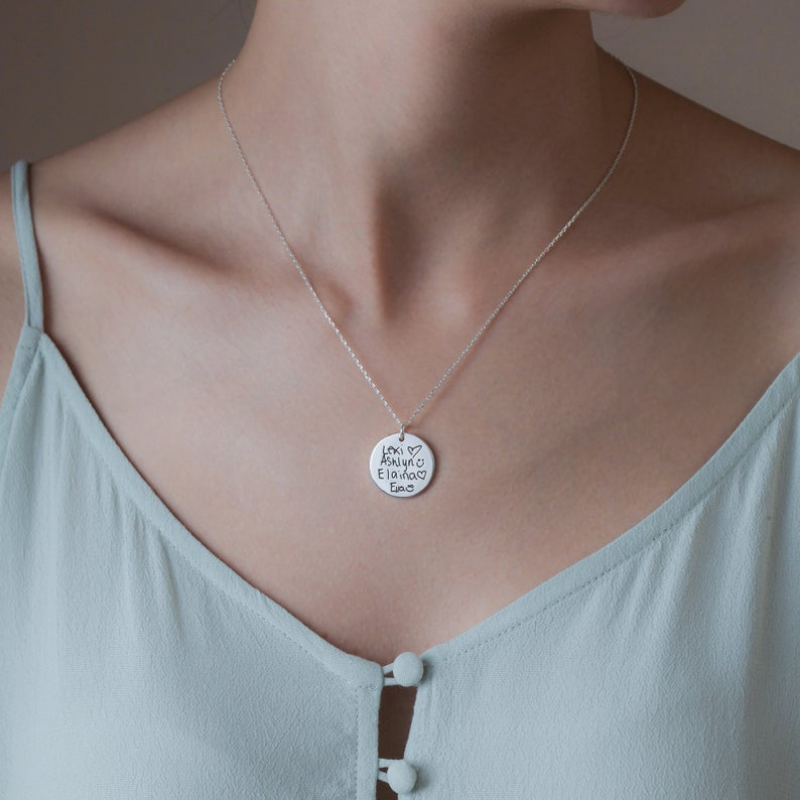 Disc Handwriting Necklace - Lollimix 