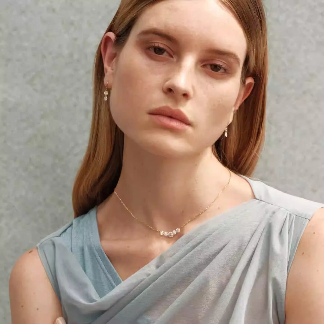 Moissanite Wedding Jewelry Set | D Color VVS1 S925 Silver Gold