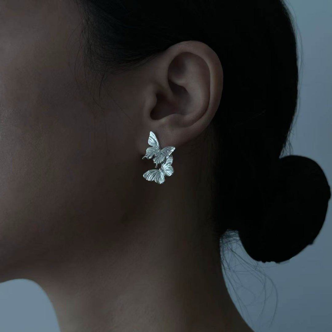 Morphic Butterfly Minimalist 925 Sterling Silver jewelry worn by a model for a sophisticated look - model-look-1