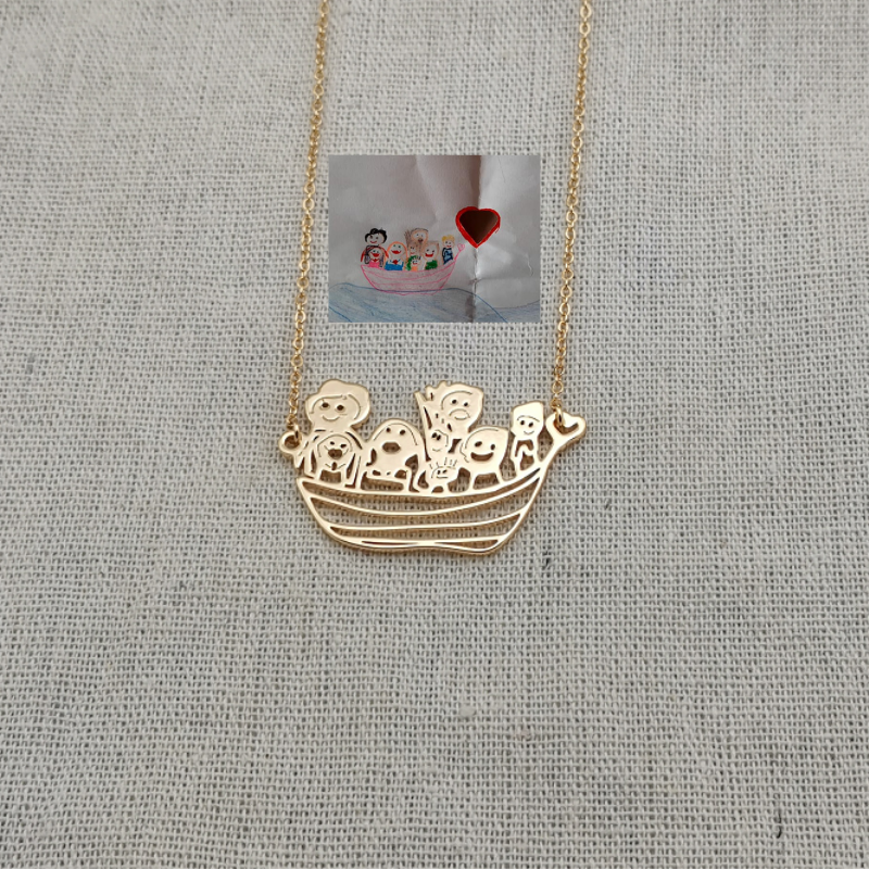 Personalized Kids Drawing Necklace - Lollimix 